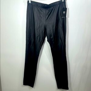 Clara Sun Woo Black faux leather skinny elastic waistband pants size 1X.NWT